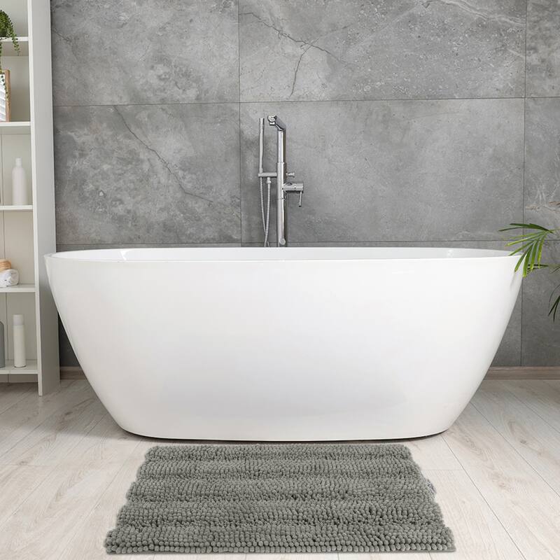 Absorbent Chenille Bath Rugs, High Pile Quick Dry Bath Mats, Rugs for Shower Floor