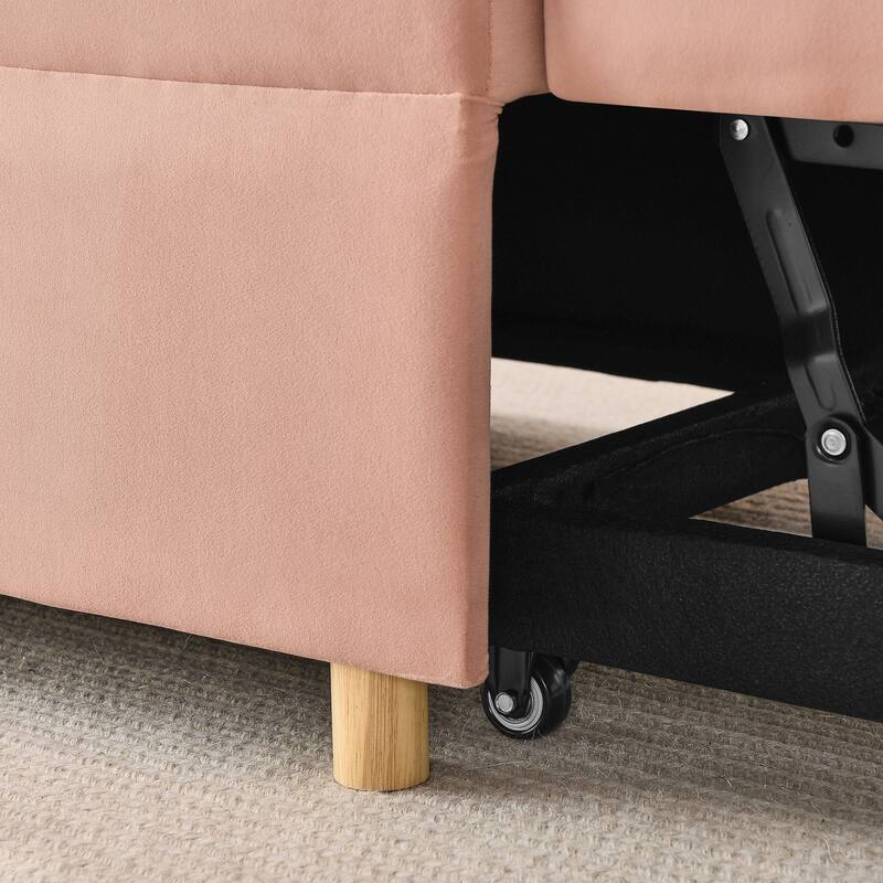 Roomfitters Convertible Sleeper Sofa Chair with Adjustable Backrest, Pullout Bed and Wheels, Linen Fabric