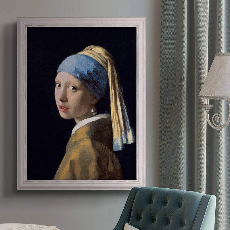 Girl with a Pearl Earring Premium Framed Canvas- Ready to Hang
