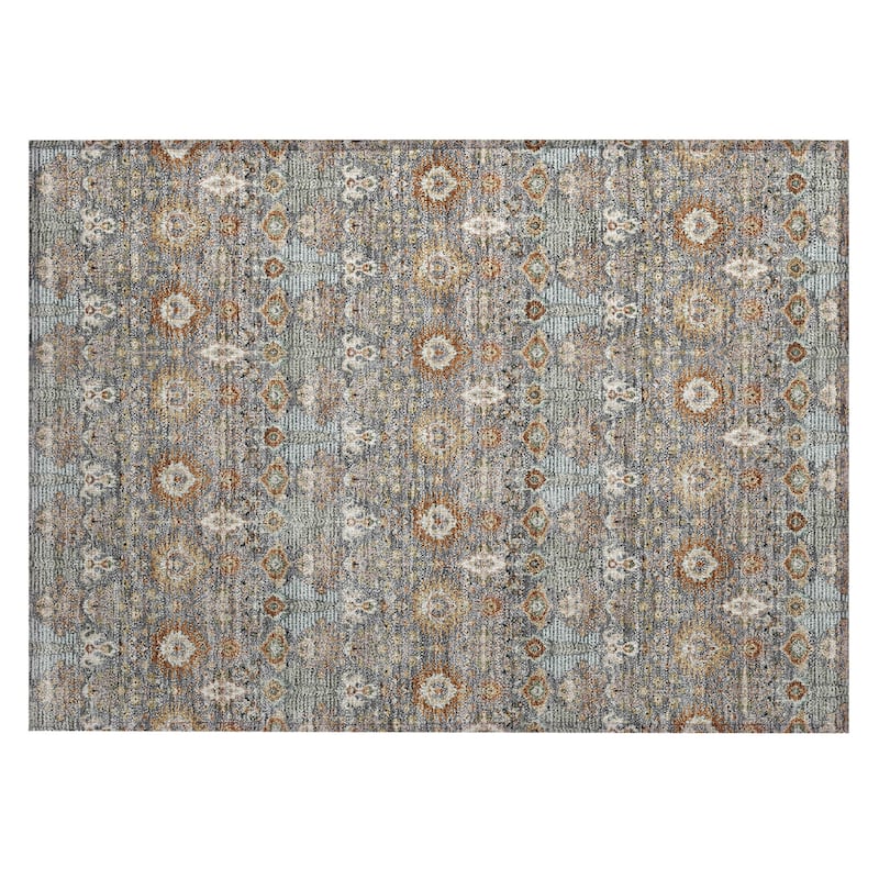 Machine Washable Indoor/ Outdoor Traditional Xander Chantille Rug