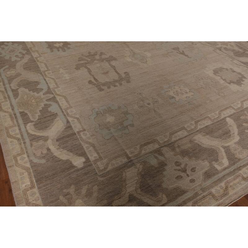 Oushak Oriental Area Rug Turkish Hand-Knotted Wool Carpet - 9'0" x 11'8"