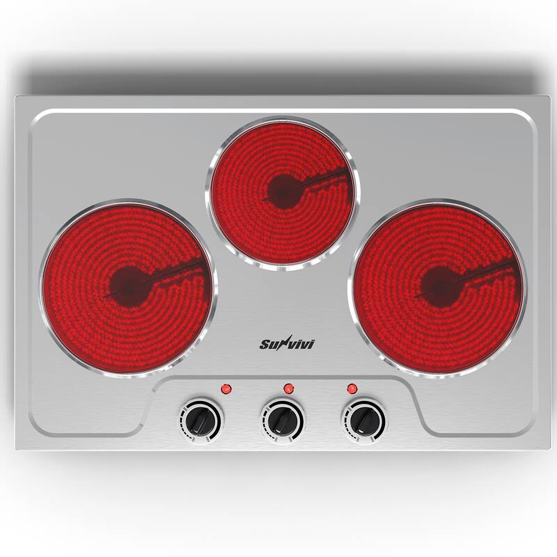 Three-burner portable electric ceramic stove