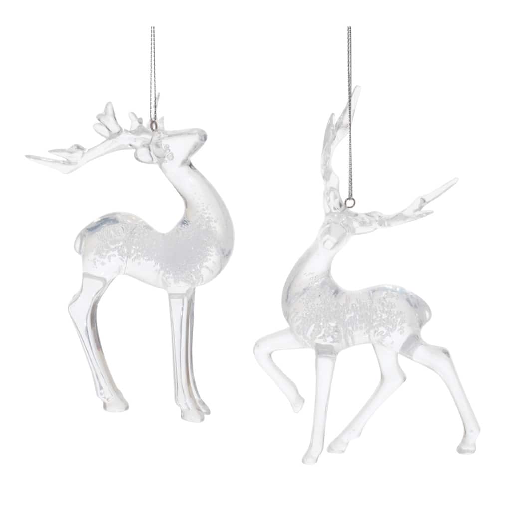 Bubbled Deer Christmas Ornaments - 6" - Clear - 6ct