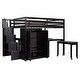 preview thumbnail 34 of 55, Full Loft Bed with Stairs, Built-in Desk & 5-in-1 Storage