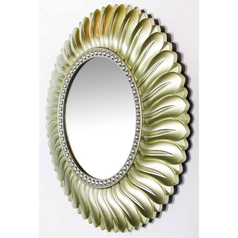 Marseille 22 inch Decorative Round Traditional Wall Mirror - Gold - 21.5 x 2 x 21.5