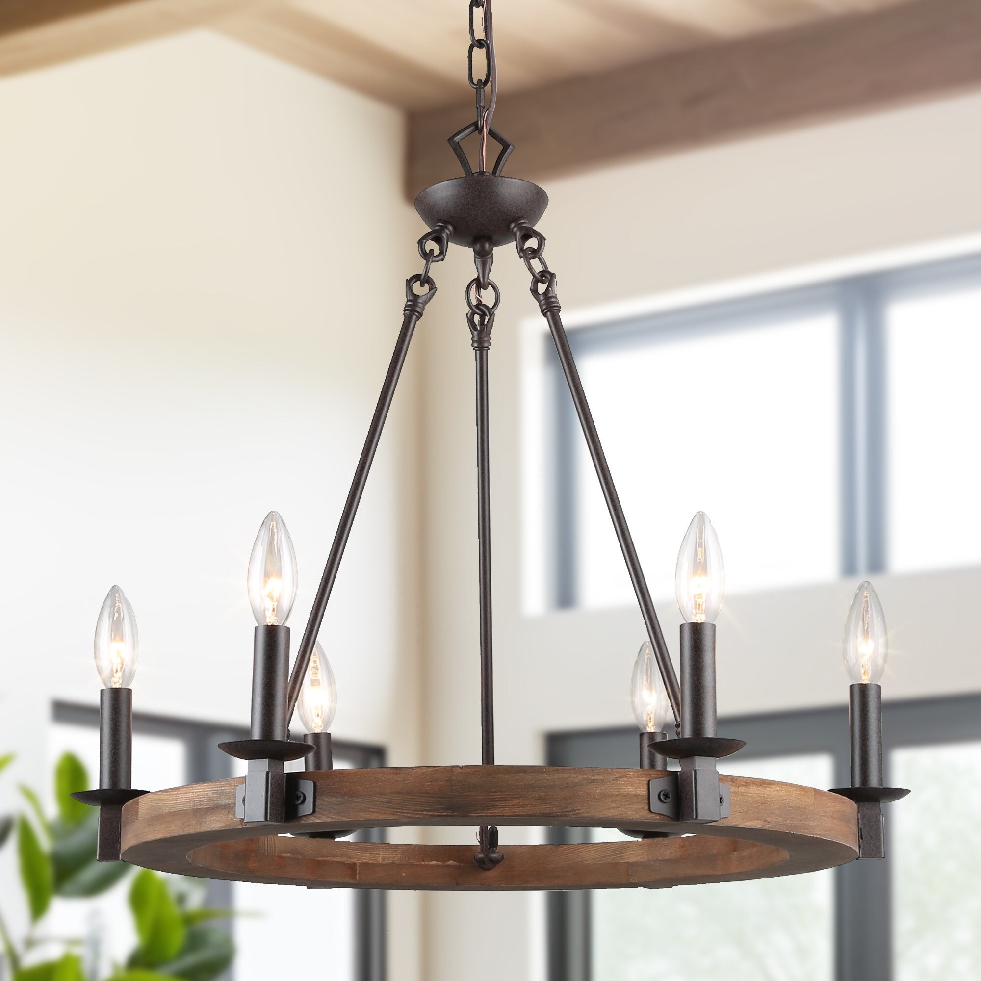 Wood and iron light fixtures cheap