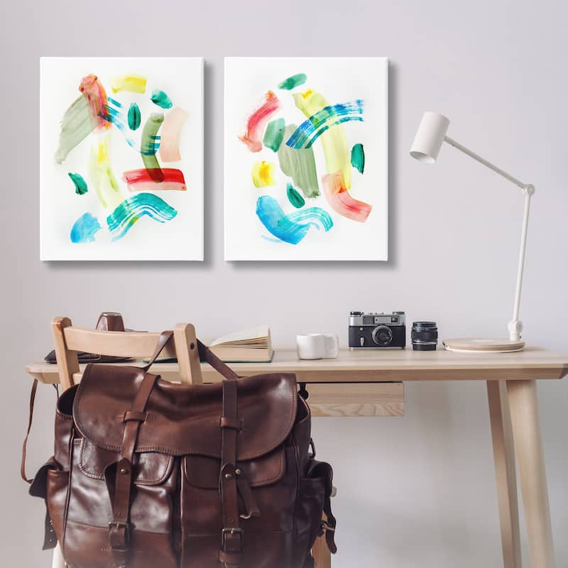 Stupell Macarana Abstract Hues Canvas Wall Art Design By Gemma Bardot (Set of 2)
