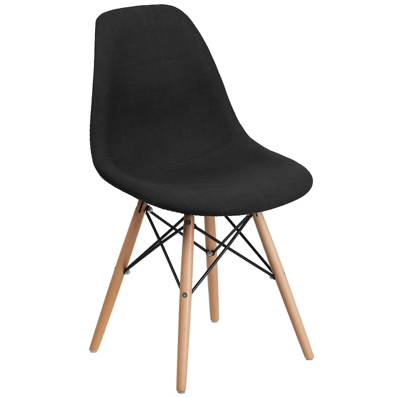 2 Pack Elon Series Fabric Chair with Wooden Legs