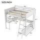 preview thumbnail 9 of 24, Full Size Loft Bed with L-Shaped Desk and LED Light, Solid Wood Loft Bedframe w/ 2 Drawers, Storage Bench & USB Charging Station