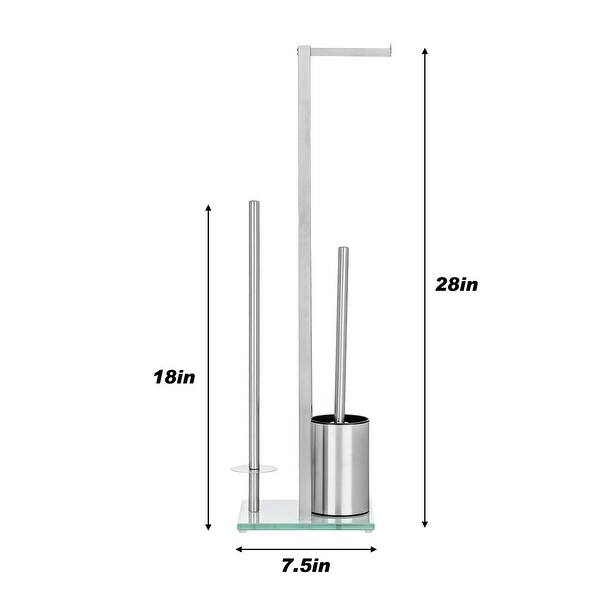 Jiallo FreeStanding Toilet Brush and Paper Holder Set Chrome