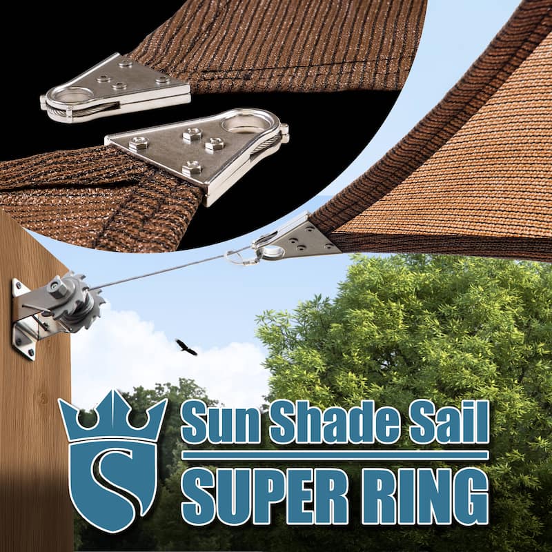ColourTreeUSA Rectangle Sun Shade Sail Reinforced Super Ring HDPE Mesh Fabric Screen Canopy UV Block 260 GSM
