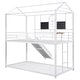 preview thumbnail 20 of 26, Roomfitters Twin Over Twin Metal Bunk Bed, House Bed Frame with Slide, Modern Space-Saving Design for Bedroom