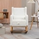 preview thumbnail 13 of 59, High back Upholstered Accent Rocking Chair Nursery Chair With Retractable Footrest
