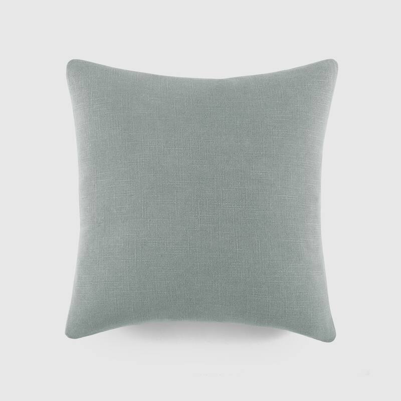 Washed and Distressed Cotton Decor Throw Pillow in Stone Washed