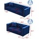 preview thumbnail 19 of 26, 2 Pcs Modern Velvet Living Room Set with Sofa & Loveseat, Jeweled Button Tufted Copper Nails Square Arms, 4 Pillows Included