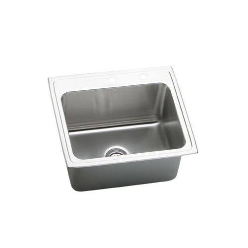 Elkay Dlr252212 Mr2 Gourmet Lustertone Stainless Steel 25 X 22 Single Basin Top Mount Kitchen Sink With 12 1 8 Bowl Depth And
