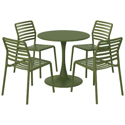 Frond and Form 4-Person Outdoor Round Dining Set