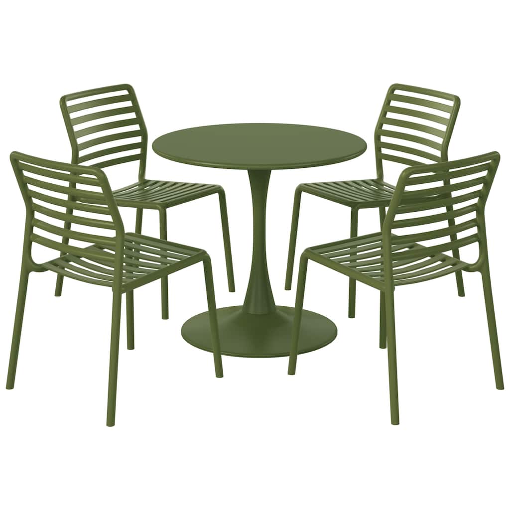 Frond and Form 4-Person Outdoor Round Dining Set