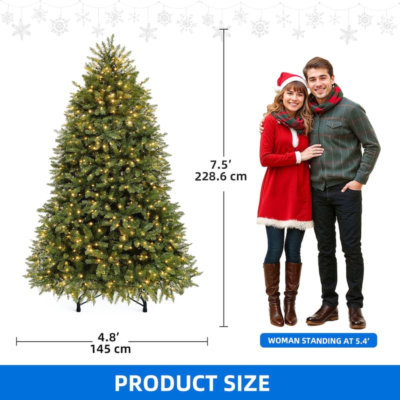 Elegant Pre-Lit Artificial Christmas Tree Collection , Multiple Styles with Remote Control & Snow Flocking