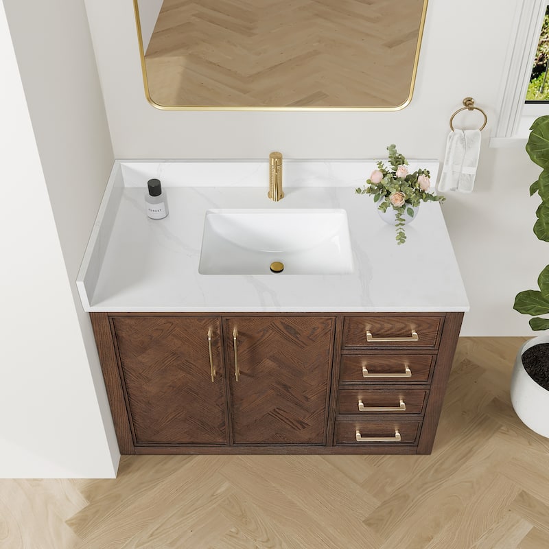 Jakarta Bath Vanity with Quartz Stone Top without Mirror