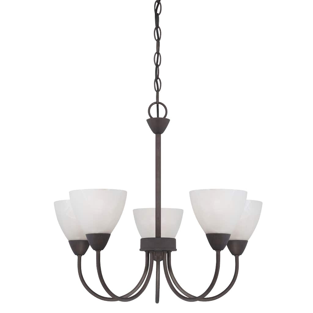 Tia 22.5-inch Wide 5-Light Chandelier in Painted Bronze