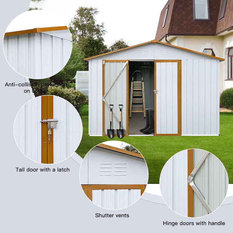 GDFStudio - Ryder Metal Garden Shed 10ft x 12ft Outdoor Storage Shed
