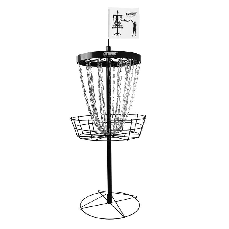 GSE™ Deluxe Portable 24-Chain Disc Golf Targets Basket, PRO Disc Golf Practice Goal Baskets - Black