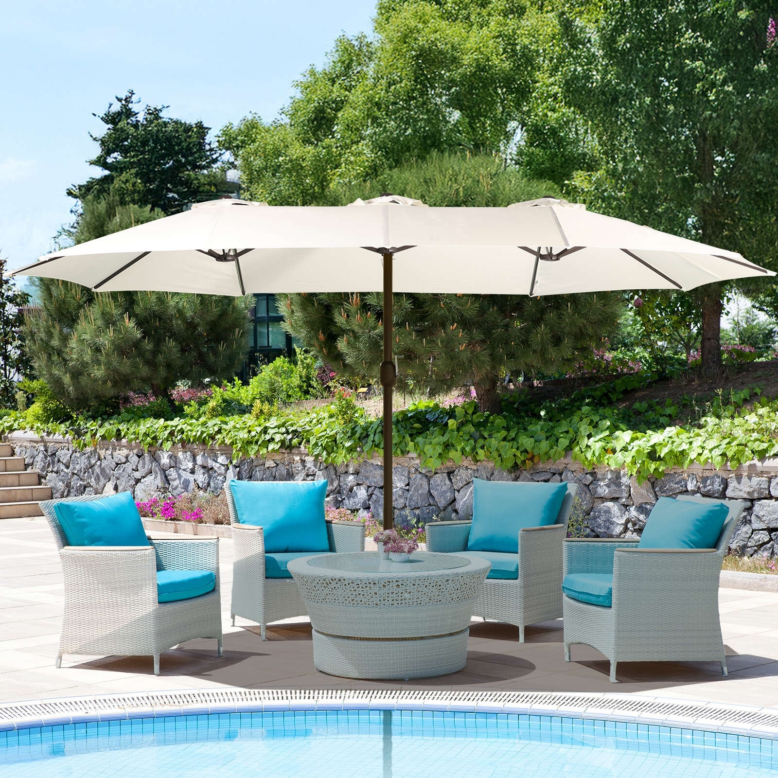 11 foot led patio umbrella Rotihom 11FT Solar Powered Light Cantilever with Base Included, Large Cantilever Umbrella with 360°Rotation, Heavy-Duty Offset Outdoor Umbrella for Patio,Pool,Backyard (Champagne) : Patio, Lawn & Garden Color:Anodized Silver/Anthracite Fade w/Black Accents 7v7 Soft Shell Helmet or cafes Quick Ship WPS