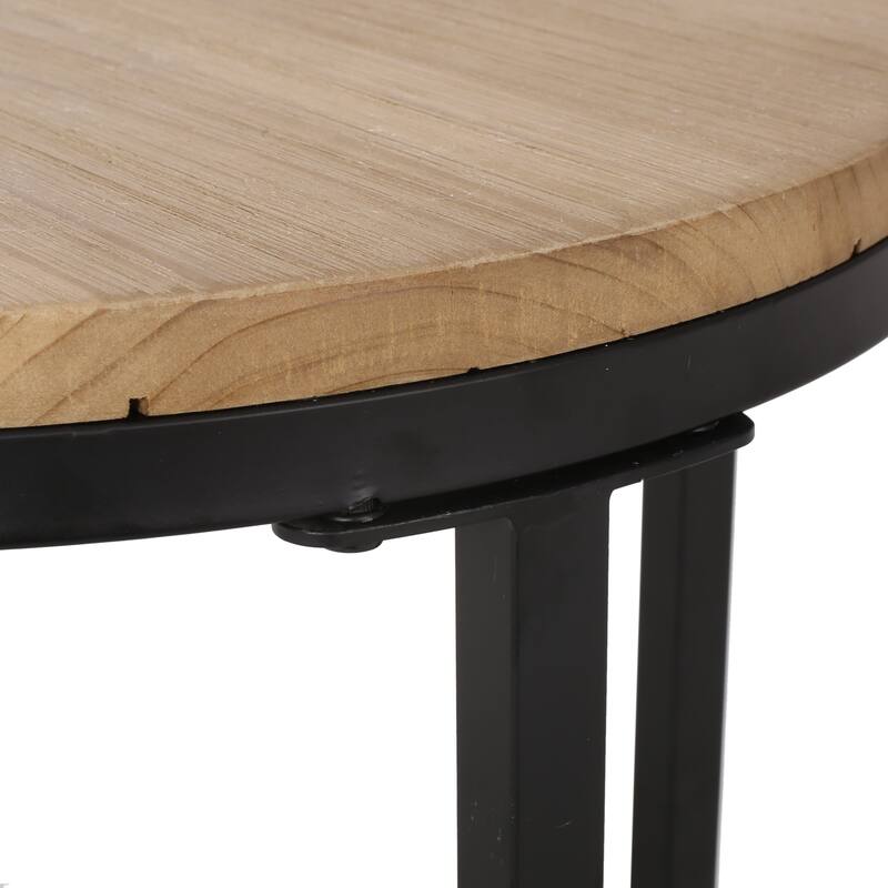 Modern 3-piece Round Table Set with Large Coffee Table and Two Nesting Side Tables