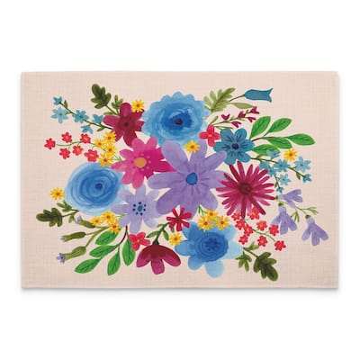 4-Pack Poly-Cotton Blend Placemats Manufactured in The USA Machine Washable Dryer Safe