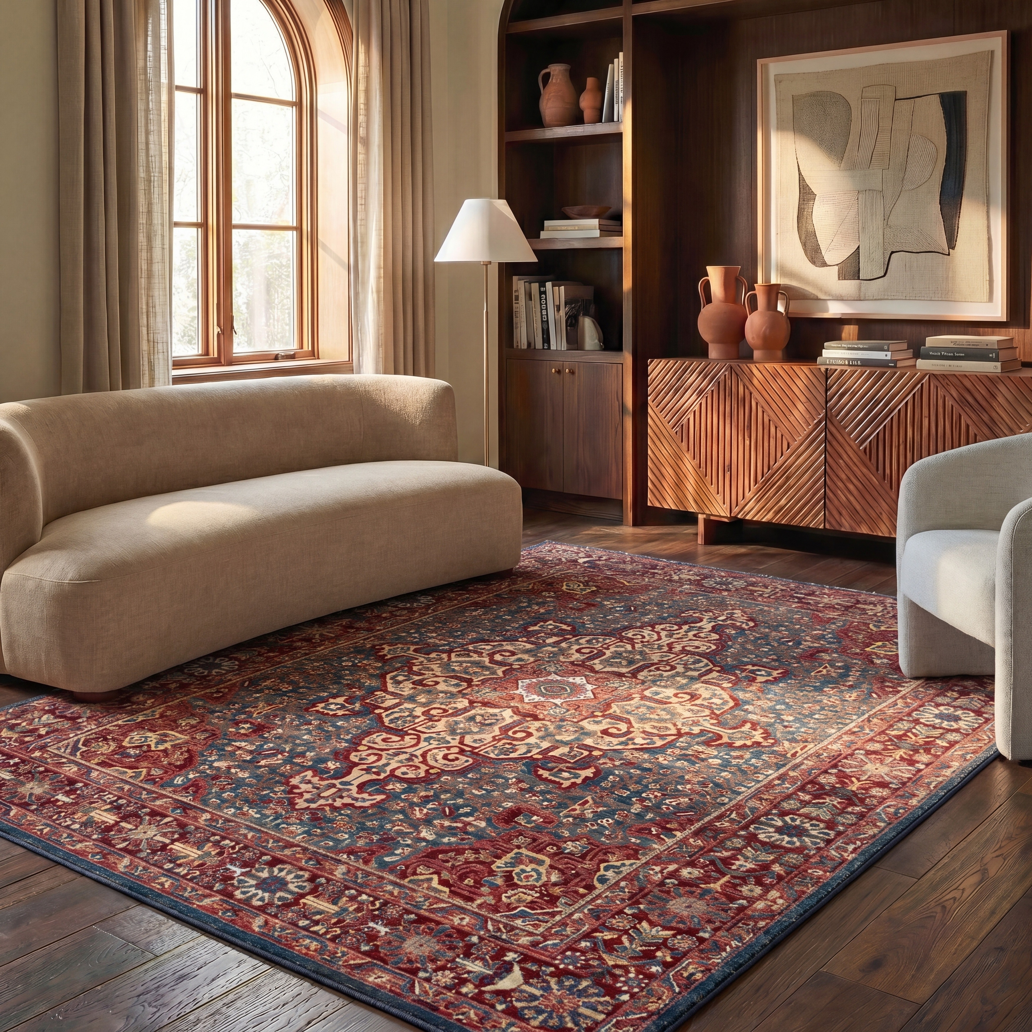 SAFAVIEH Kashan Marybeth Oriental Rug with Fringe