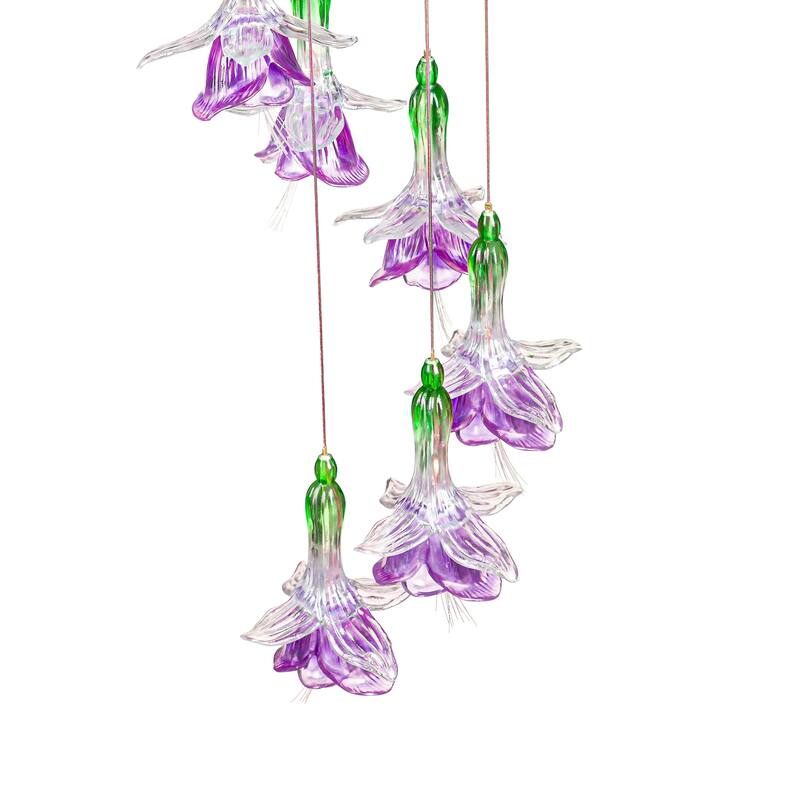 White Light Solar Mobile, Purple Fairy Flower