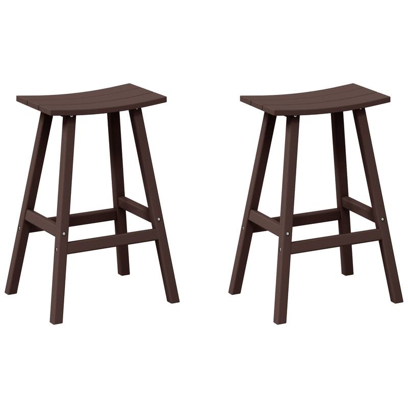 Laguna Hdpe All Weather Outdoor Patio 29" Saddle Seat Bar Stool (Set Of 2)