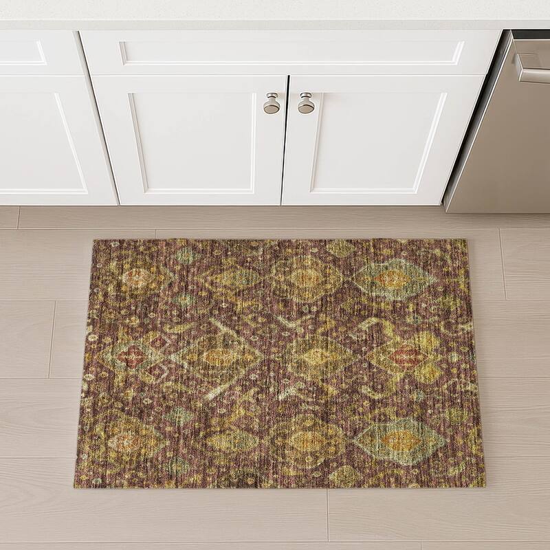 Machine Washable Indoor/ Outdoor Traditional Venetian Chantille Rug