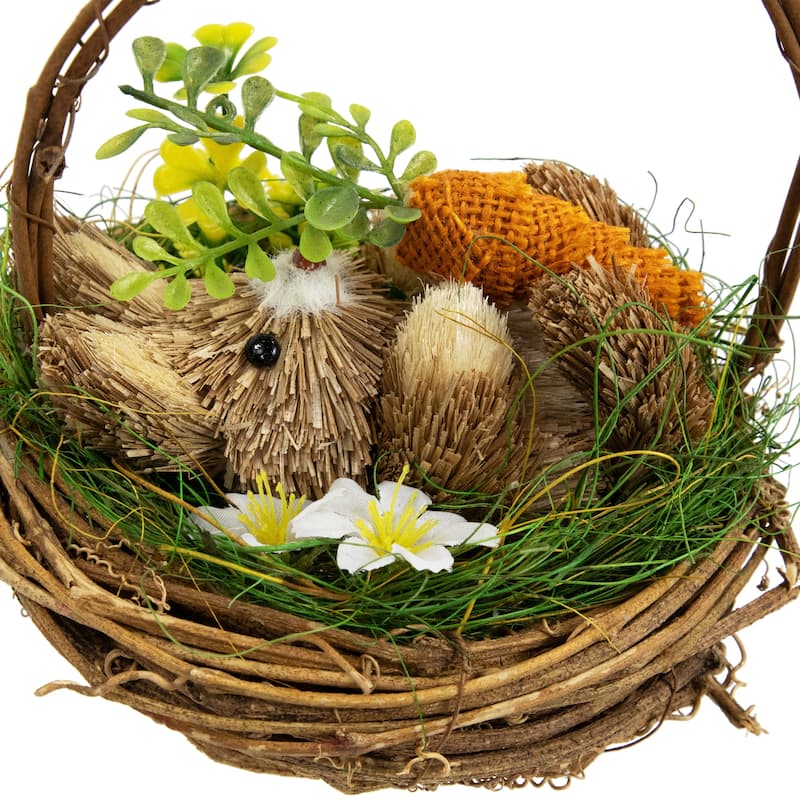 Sisal Easter Bunny in Woven Basket Decoration - 6.5"