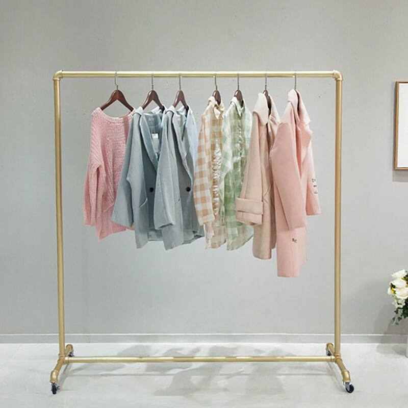 Portable Closet Storage Garment Racks with 4 Wheels Clothes Holder - 47" Wide - 47" Wide - Gold