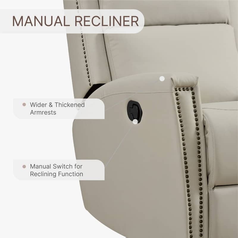 Jerome Swivel Glider Recliner Nursery Chair Manual Push Back Recliner