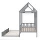 preview thumbnail 5 of 11, Twin Size Wood House Bed & Daybed with Twin Size Trundle, Slat Support