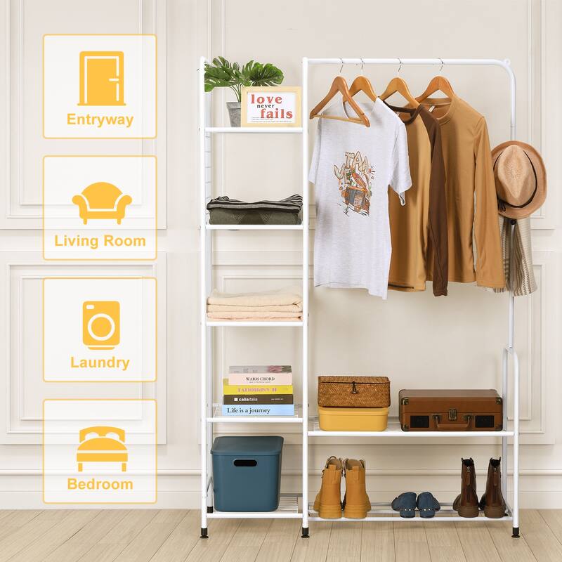 Metal Clothing Racks with Shoe Storage