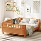 preview thumbnail 17 of 32, Low Platform Bed with Slats Support, Montessori Bed Frame, Daybed with Detachable Side Rails Natural - Full