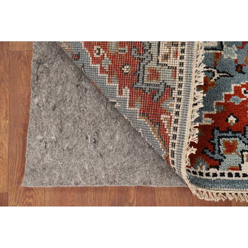 Geometric Blue Kazak Indian Foyer Rug Hand-Knotted Wool Carpet - 2'0" x 3'0"