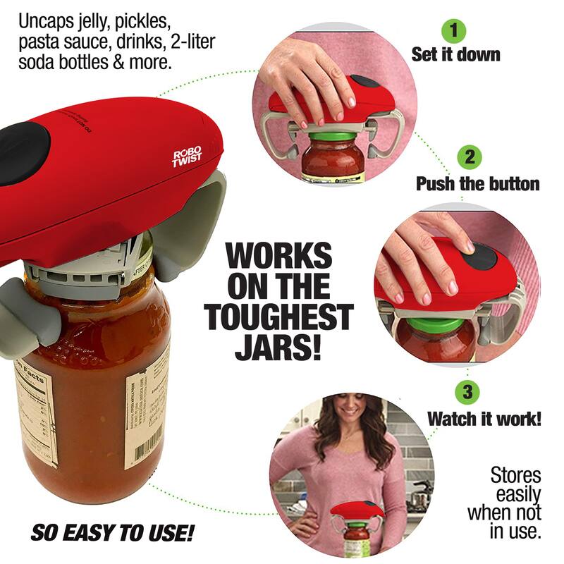 Robo Twist Electric Jar Opener Automatic Hands-Free Kitchen Gadget