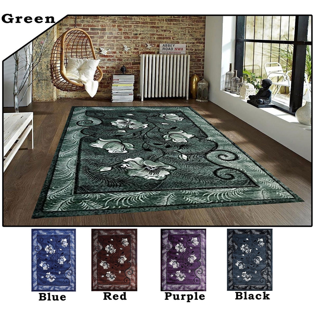 Stylish Floral Emerald Green Floor Mat Living Room Bedroom Carpets Doormats 60 x 39 inches ALAZA Non-Slip Area Rugs Home Decor Stylish Floral Emerald Green Floor Mat Living Room Bedroom Carpets Doormats 60 x 39 inches ALAZA Non-Slip Area Rugs Home Decor