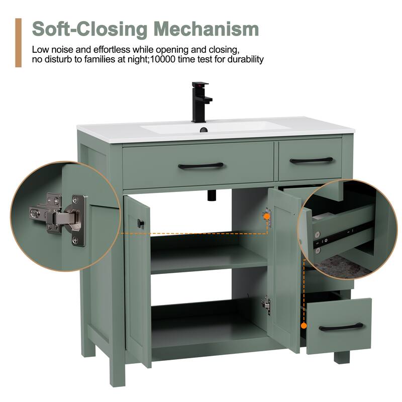 Modern Bathroom Vanity with Sink & Faucet Storage Cabinet Set