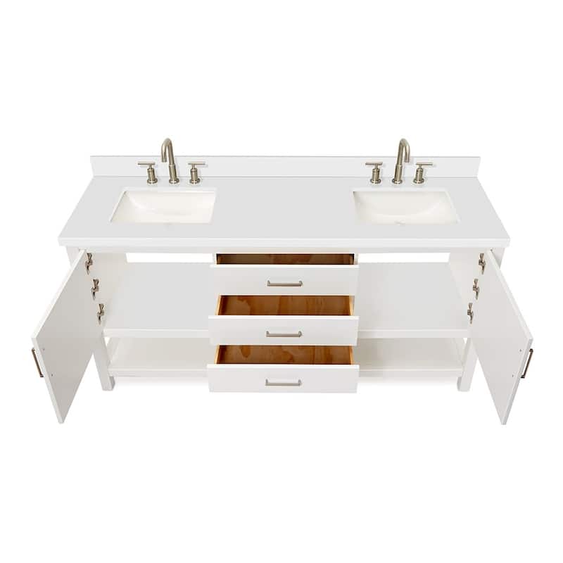 Ariel R073DWQRVO Bayhill 72" Free Standing Double Basin Vanity Set