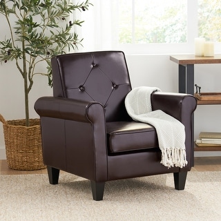 Christopher Knight Home Isaac Tufted Brown Chair