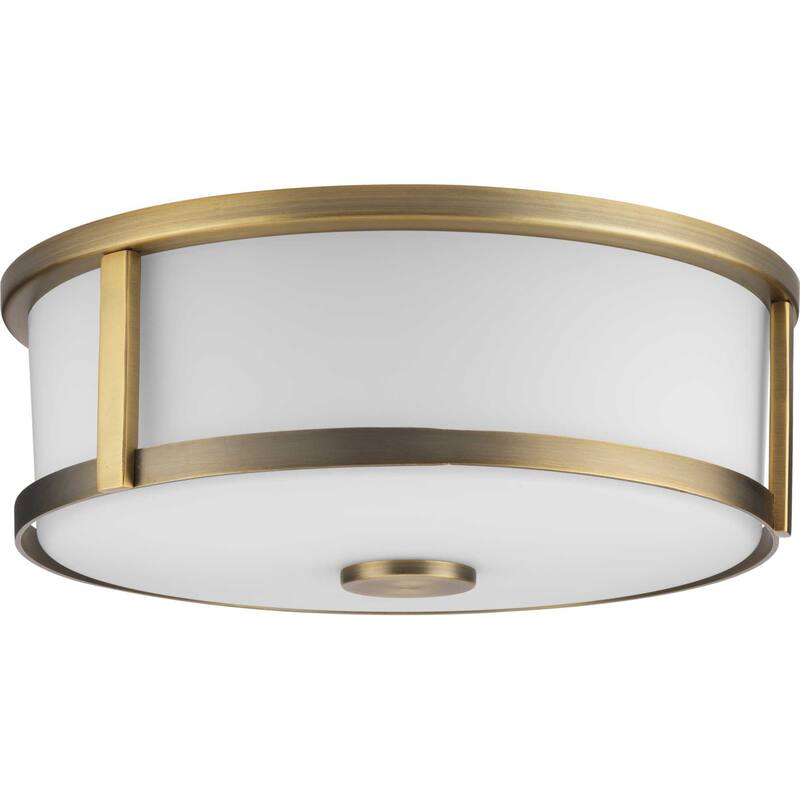 Progress Lighting P350254 Gilliam 2 Light 13" Wide Flush Mount Drum - Vintage Brass
