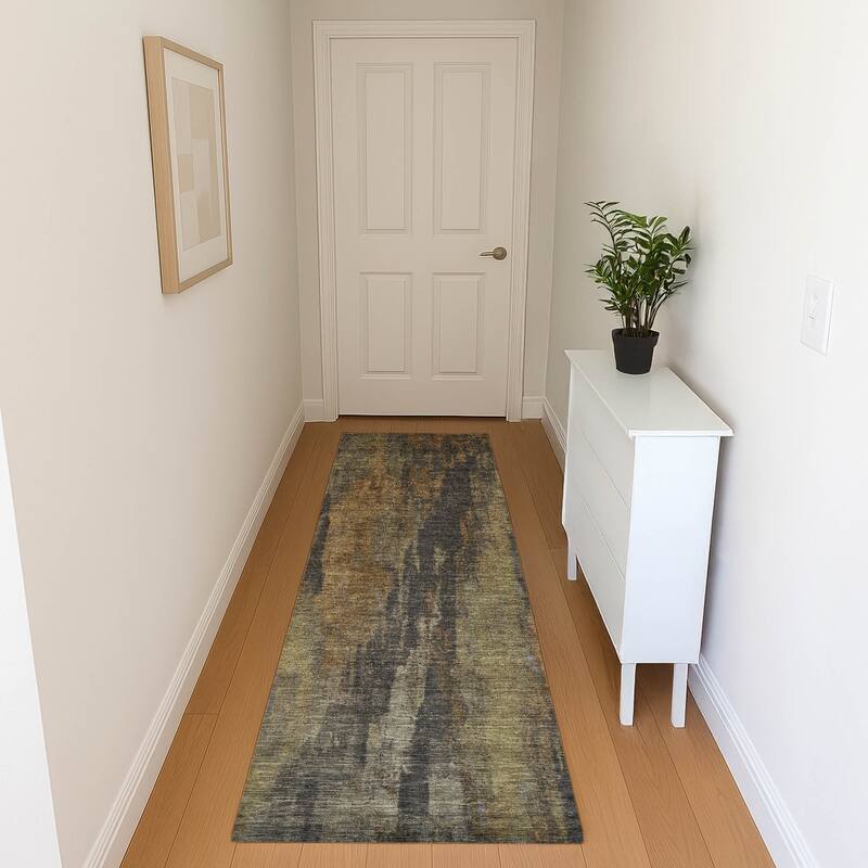 Premium Washable Super Soft Abstract Modern Mayfield Rug - Charcoal - 2'3" x 7'6"