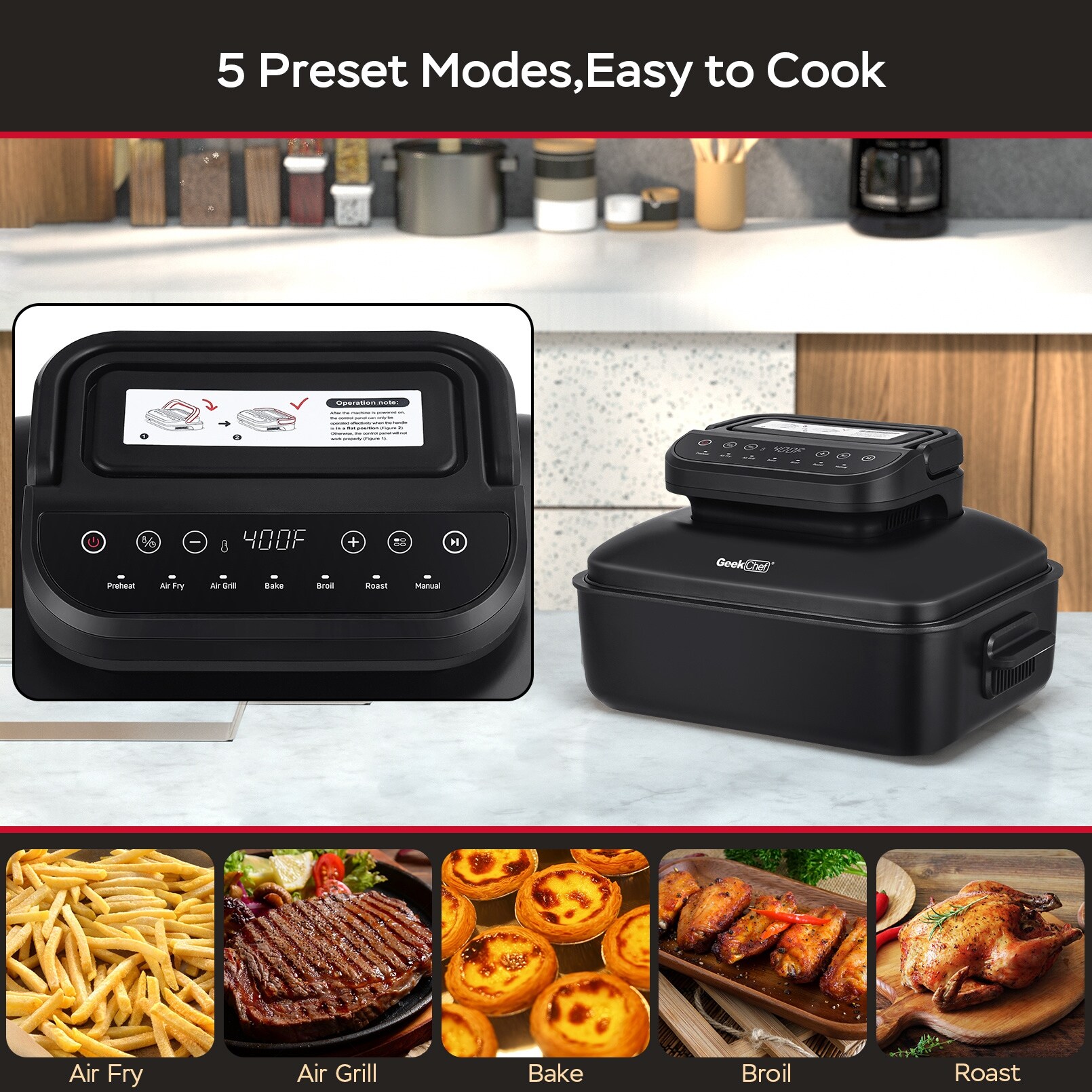 Smart 7-in-1 Indoor Electric Grill Air Fryer Family Large Capacity - N/A -  Bed Bath & Beyond - 35292953