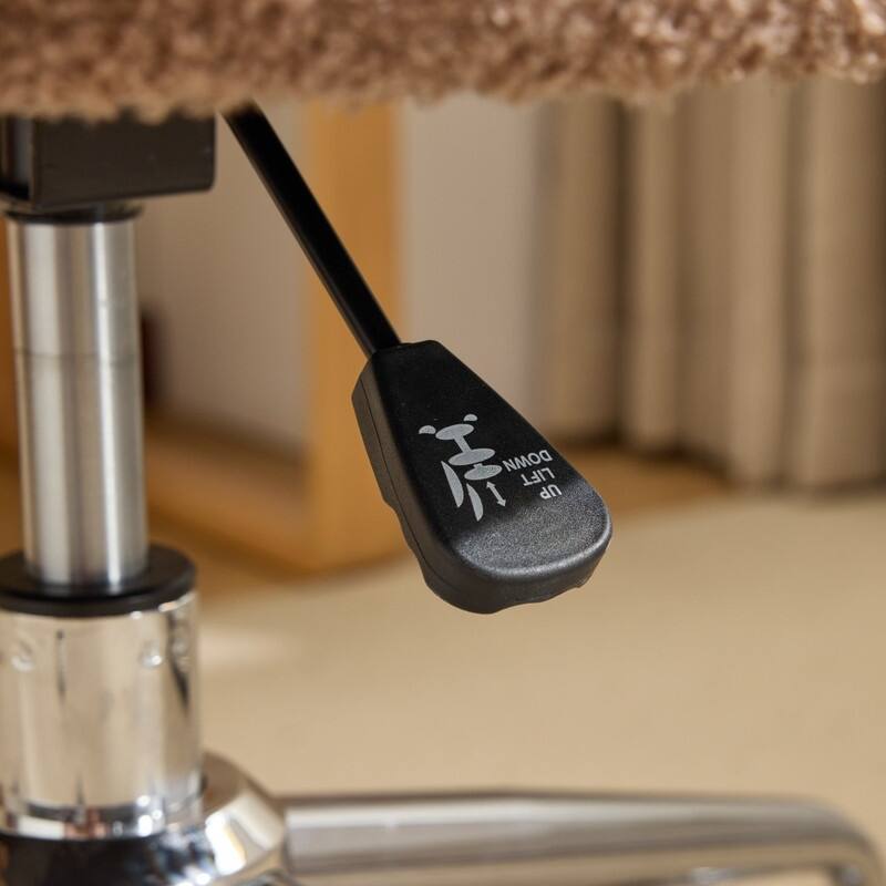 Teddy Swivel Chair Adjustable Rolling Office Desk Chair with Wheels and Support for Living Room - N/A